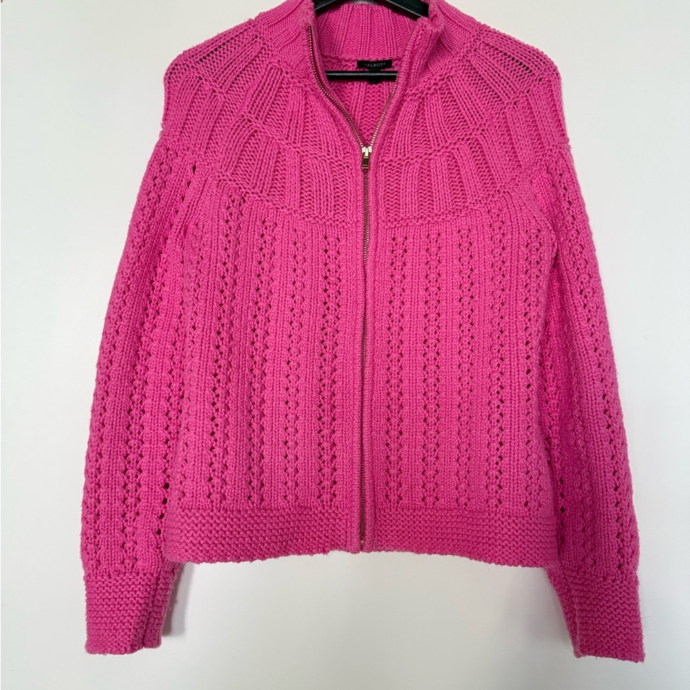 Talbots Pink Zip up sweater